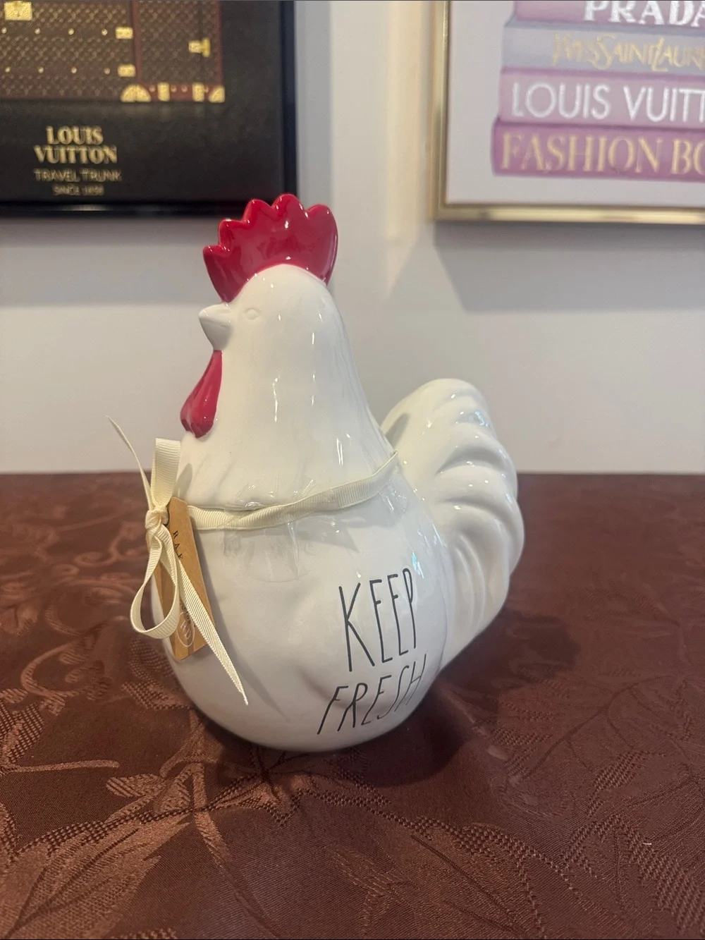 🐓Rae Dunn White Ceramic Hen Canister